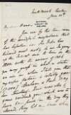 Letter from Edward Fitzgerald to "Hans", regarding his financial difficulties,