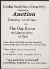 Dublin North East Green Party fundraising auction Thursday 1st of June in The Oak Room the Mansion House at 8 pm...