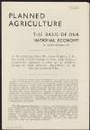 Planned agriculture: the basis of our national economy /