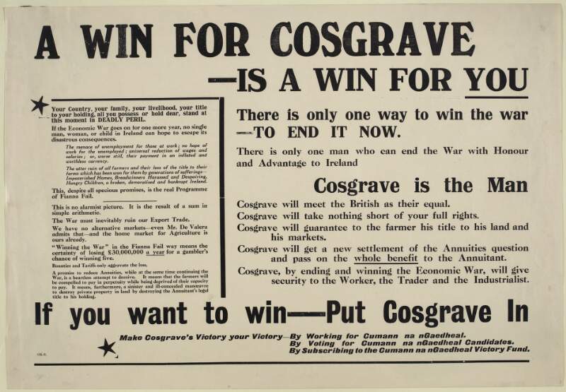 A win for Cosgrave is a win for you ... : if you want to win put Cosgrave in.