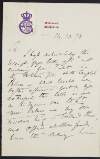 Letter from Edward, Prince of Saxe-Weimar, to unidentified recipient, regarding a military fete,