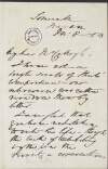 Letter from William Meredyth Somerville, Baron Athlumney, to "McCullagh", regarding a proposed biography of "Sheils",