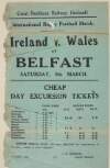 International Rugby football match Ireland v. Wales : at Belfast, Saturday, 9th March /
