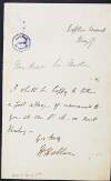 Letter from Henry Hallam, historian, to Sir Martin [Archer Shee], regarding taking his writing,