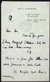 Letter from Henry Egan Kenny [Sean-Ghall] to Richard Irvine Best, Director of the National Library of Ireland, concerning the Library Autograph Collection,