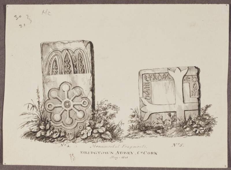 Bridgtown Abbey, Co. Cork monuental fragments, No. 4 and No. 5 /