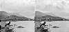 Sea, foreshore (man leaning on rock in foreground), Croagh Patrick, Co. Mayo