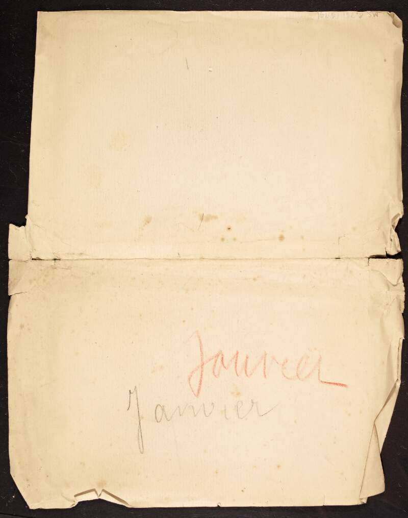 Loose sheet dated "January" in the handwriting of Marguerite Lemercier,