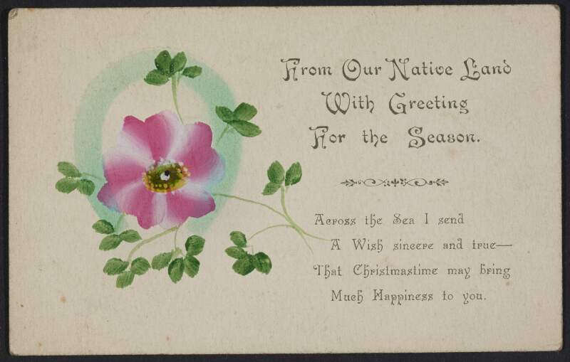 Postcard from Crissie M. Doyle to Arthur Griffith during his detention at Reading Gaol,