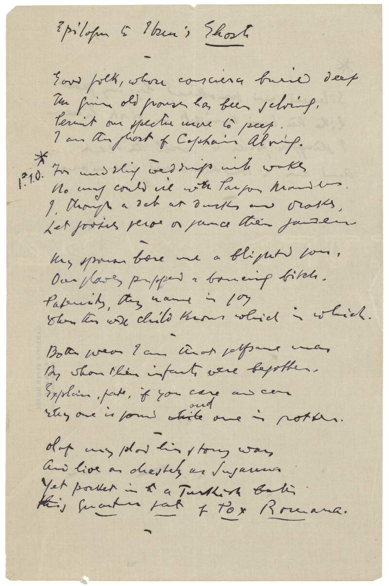 II.ii.8. Manuscript note: for "Epilogue to Ibsen’s Ghosts"