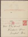 Letter card from Private P. Walsh, 3rd Battalion, Leinster Regiment, Victoria Barracks, Cork, to Miss K.M. Heard, Winchester House, Newport, Monmouthshire, Wales, informing her that Captain Henry Telford Maffett was buried on the night of 20th/21st October,