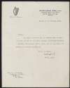 Letter from the Department of Posts and Telegraphs, Dublin, to Dan Corkery, informing him that Gerald Boland has received his letter of 19th December regarding Fred Cronin,