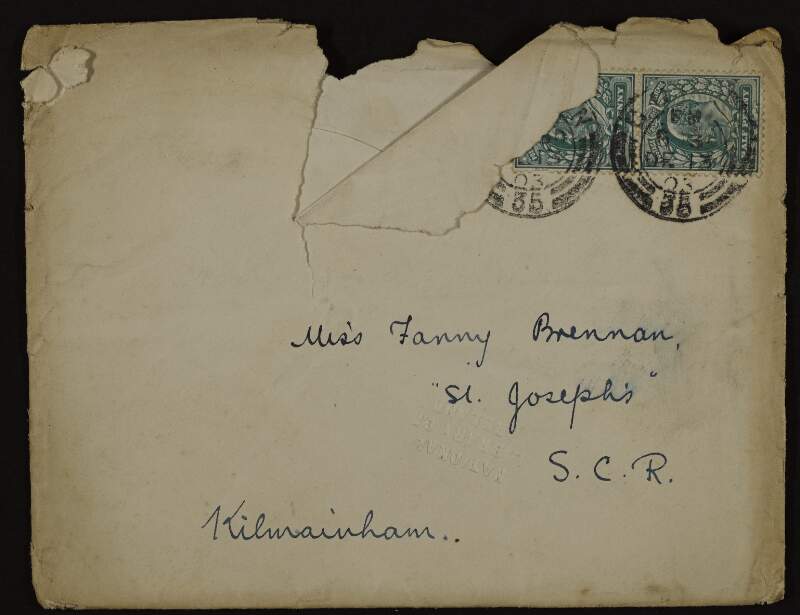 Letter from Éamonn Ceannt to Áine Ceannt relating to health matters, family and their relationship,