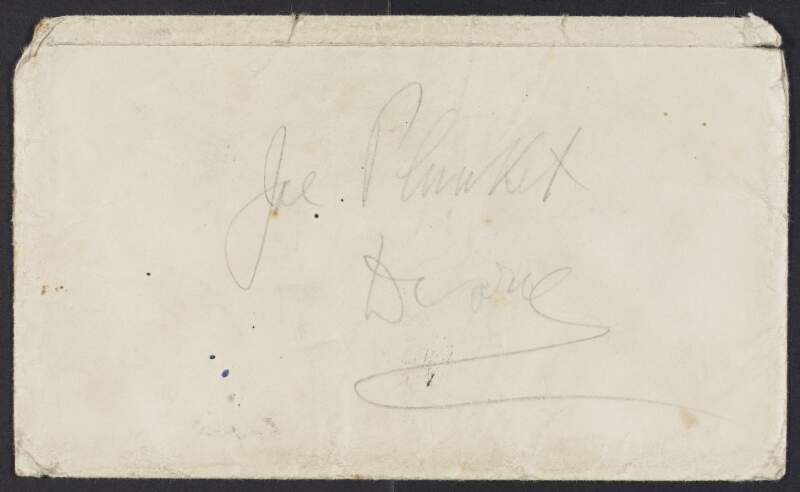 Envelopes addressed to Joseph Mary Plunkett,