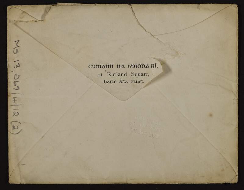Letter from Éamonn Ceannt to Áine Ceannt about a meeting,
