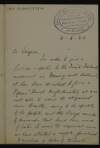 Letter from Padraig Mac Aodha, secretary of Cumann Éireann na nGaedhael, to Éamonn Ceannt regarding fundraising for pipers band,