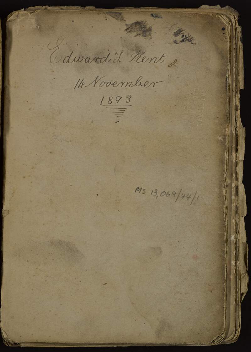 Copy of 'Select Poetry for Young Students' by Thomas W. Lyster annotated and signed by Edward T. Kent [Éamonn Ceannt] and stamped with the name of his brother "Richard Kent",