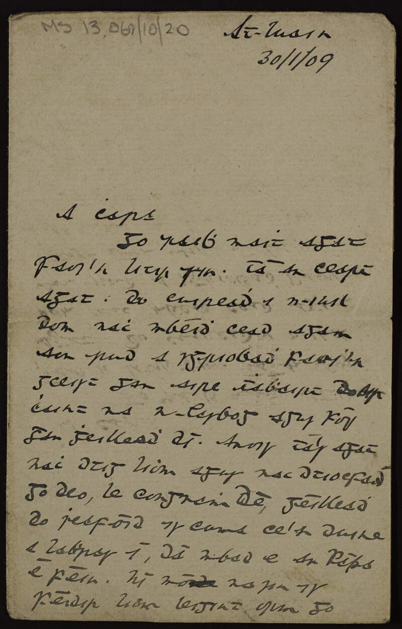 Letter [to Éamonn Ceannt] from Pierce McCan recounting some events,