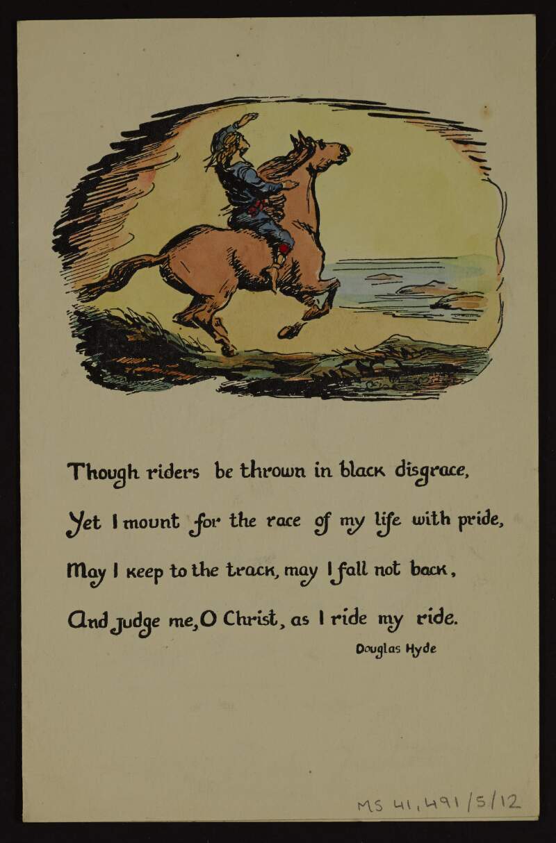 Card from Jack B. Yeats to Lily O'Brennan wishing her a happy Christmas and New Year,