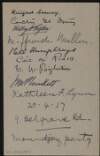 Memorial card from unidentified author to unidentified recipient with the signatures of a number of prominent political activists (Mountjoy Party) from Easter 1916,