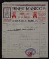 A net monthly account of payments from Joseph Mary Plunkett to Ernest Manico Ltd. for July-October 1913,