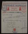 A net monthly account of payments from Joseph Mary Plunkett to Ernest Manico Ltd. for November-December 1913,