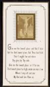 Bookmark of Catholic prayer with note on verso from Mary MacDonagh, Sister Francesca,to Thomas MacDonagh,