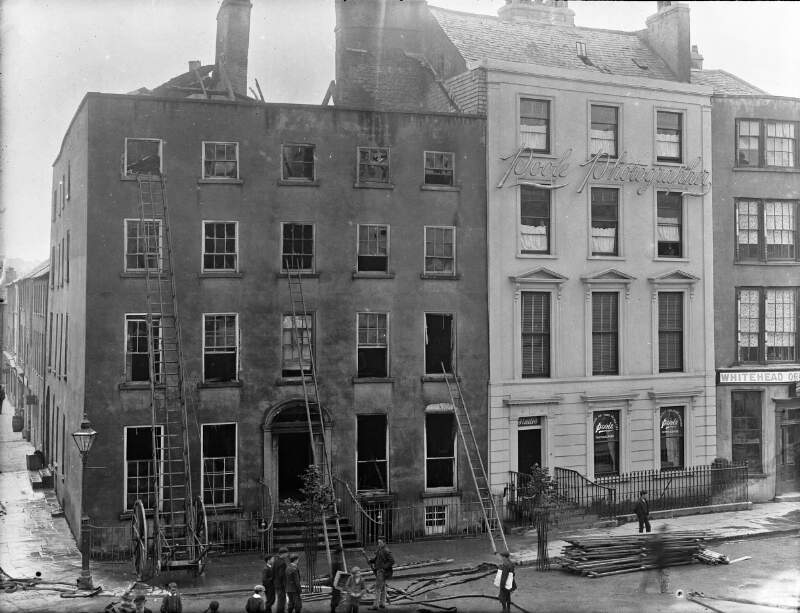Walsh House on The Mall after burning.
