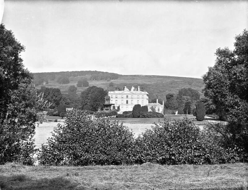 Curraghmore House, trees in front.