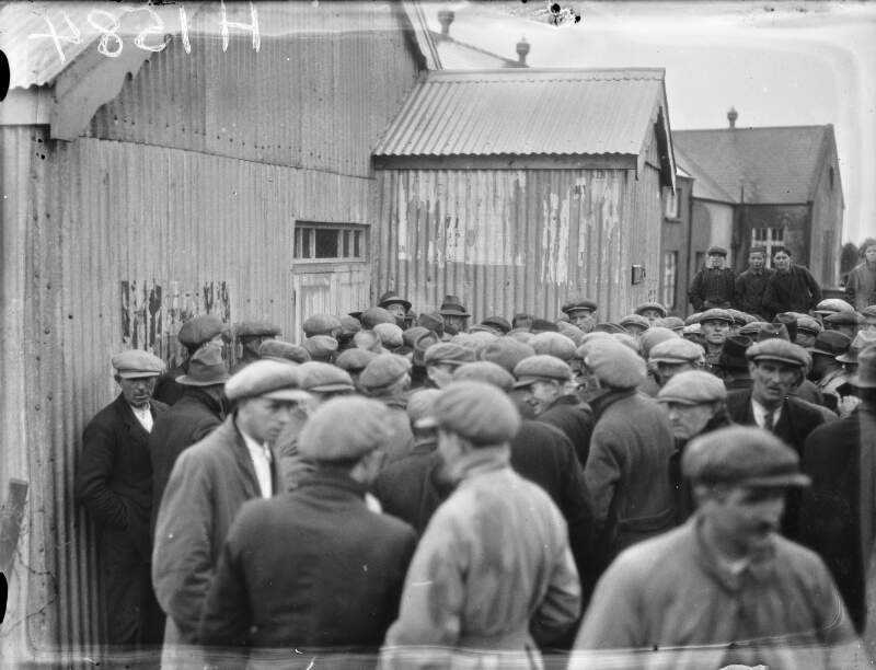 Murder Cork/Kerry Border: Crowd scenes outside building (N.D.)
