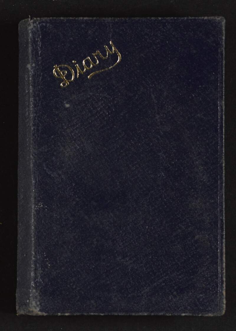 Pocket size navy leather bound diary for Áine Ceannt,