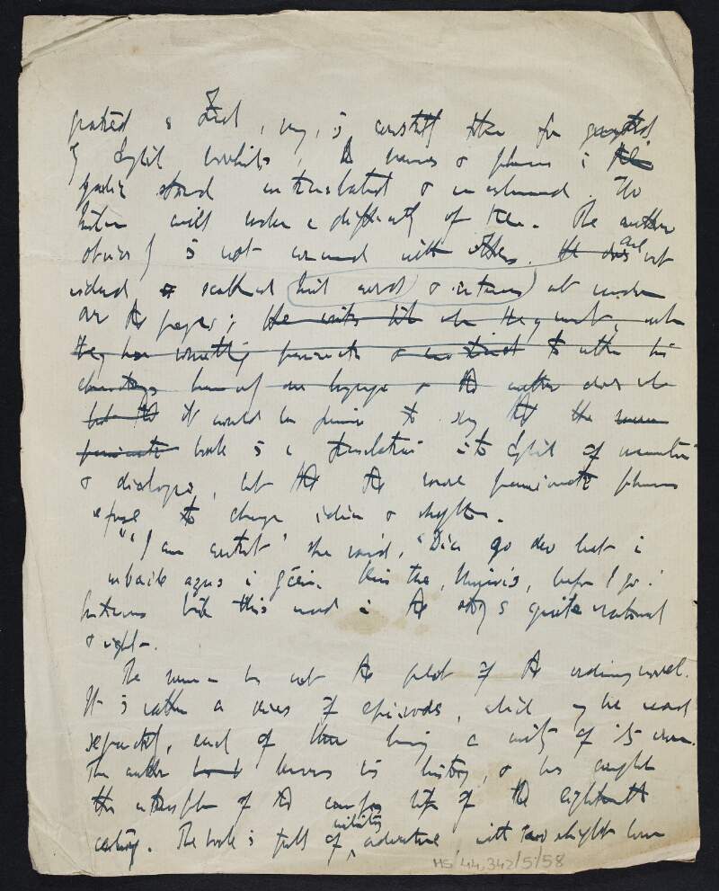 Partial essay written in Irish and English, including corrections, written by Thomas MacDonagh,