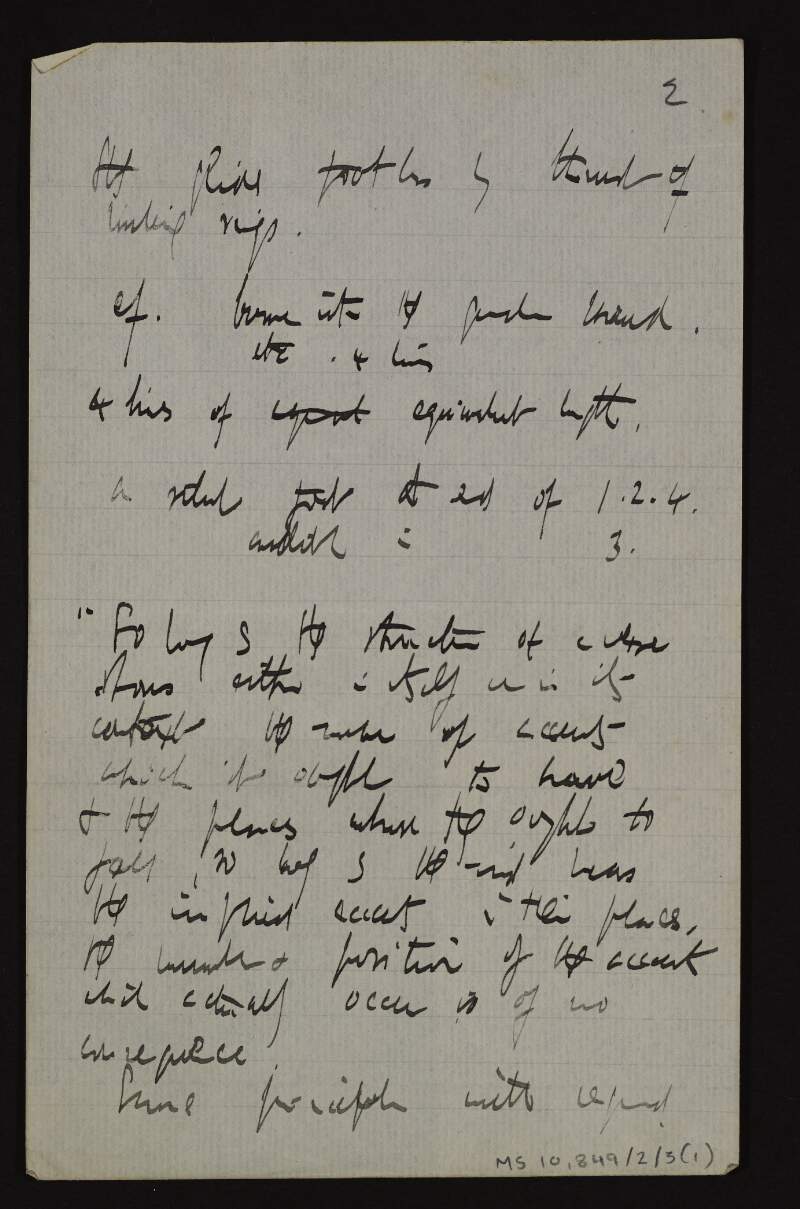 Manuscript notes on poetic technique and interpretation,