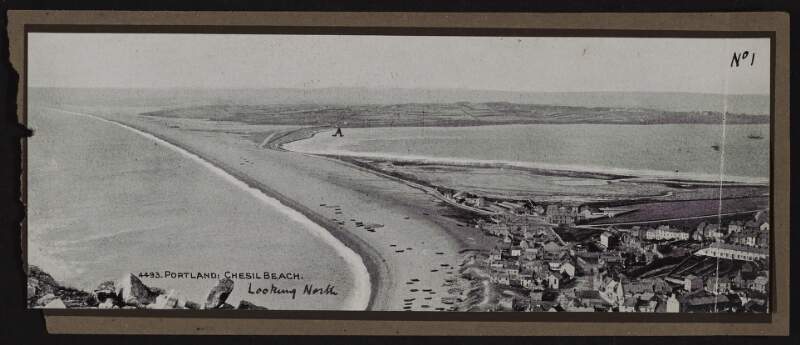Souvenir photograph of the north of Chesil Beach, Isle of Portland,