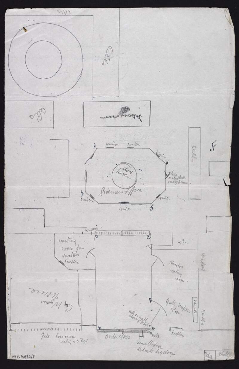 Hand-drawn map by Joseph McGrath of HM Prison Brixton in preparation for a proposed escape from there,
