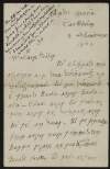 Letter in Irish from a schoolboy in Co. Cavan, forwarded to Joseph McGarrity by Rev. Cornelius Short,