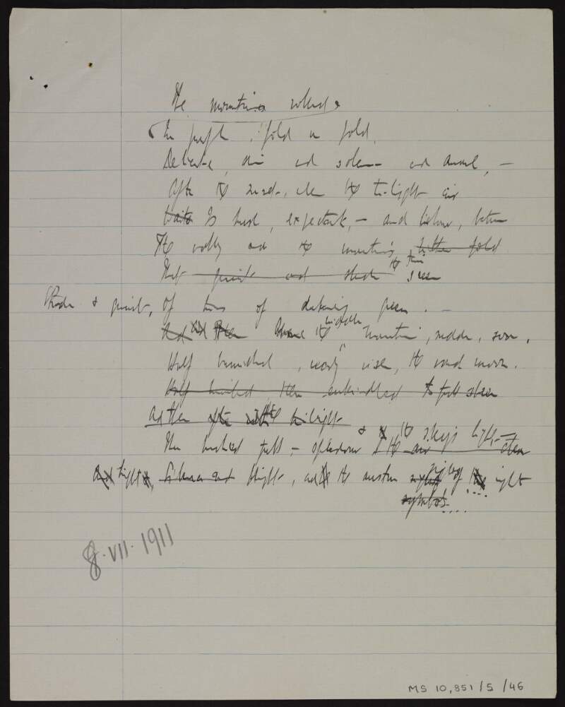Manuscript draft of poem ['Luna dies et nox et noctis signa severis'],