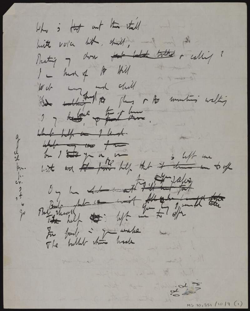 Manuscript draft of poem ['Eamonn an chnuic'],