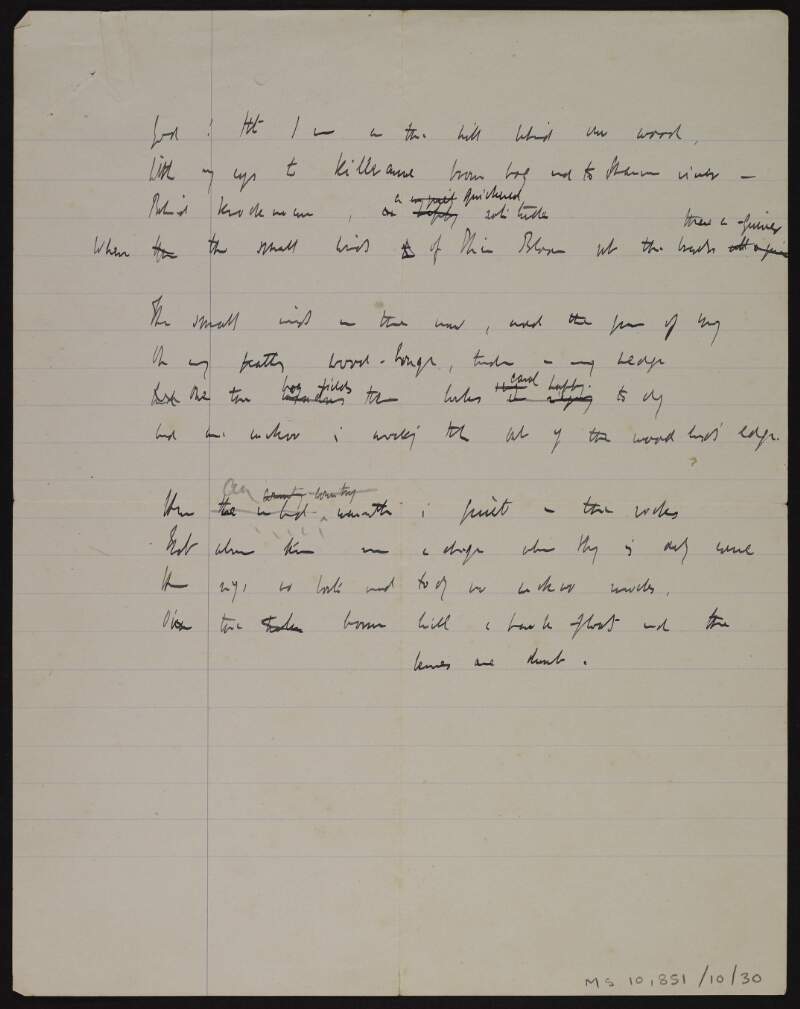 Manuscript early draft of poem ['May day'],