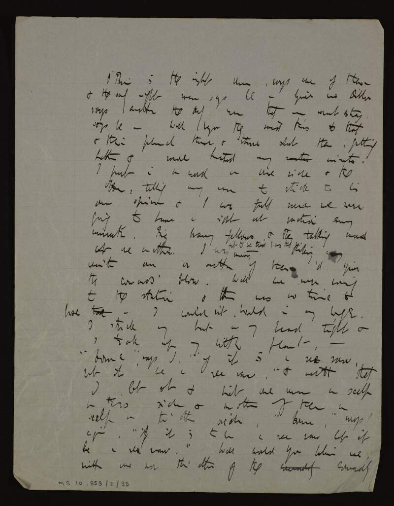 Partial manuscript draft of prose, possibly related to the Irish Volunteers,
