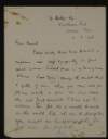 Letter from Jim [James] MacDonagh to Muriel MacDonagh offering condolences on the death of Thomas MacDonagh,