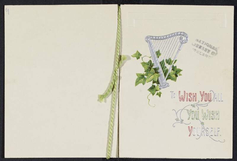 Christmas card from Mabel Gorman to William Pearse,