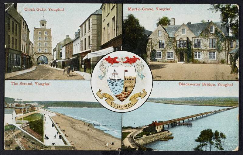 Postcard from Mabel Gorman to William Pearse informing him the weather is bad in Youghal and that she is learning how to play tennis and croquet,