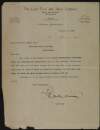 Letter from the Land Title and Trust Company, Philadelphia to Michael Francis Doyle confirming they will act as a depository for funds deposited by Éamon De Valera and Harry Boland,