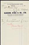 Invoice from Gleeson, O'Dea & Co. to Margaret Pearse,