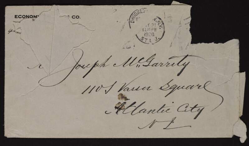 Letter from J. B. Murphy to Joseph McGarrity regarding McGarrity's ill health, British propaganda in the United States and lessening support for the recognition of the Irish Republic from Americans,