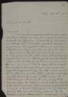Letter from Mary MacSwiney to Joseph McGarrity asking him to reverse his position in refusing to fund the Anti-Treaty supporters and setting out her opposition to the Treaty, Michael Collins and his supporters,