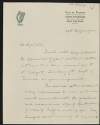 Letter from Seán T. Ó Ceallaigh to William O'Brien regarding the letters of Thomas J. O'Brien,