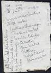 Scrap with manuscript list of trade unions that joined the Irish Transport and General Workers' Union,