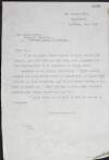 Copy-letter from an unidentified author to James Larkin, general secretary of the Workers' Union of Ireland, offering to arrange accommodation for "Organiser Mr. Sean Keating",
